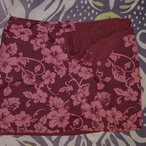 Swim cover boardskirt reversible in Hawaiian hibiscus